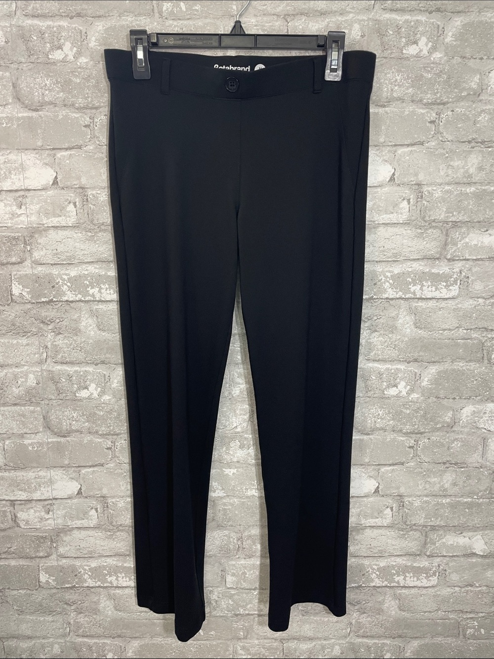 Betabrand Black Straight-Leg Yoga Stretch Trousers